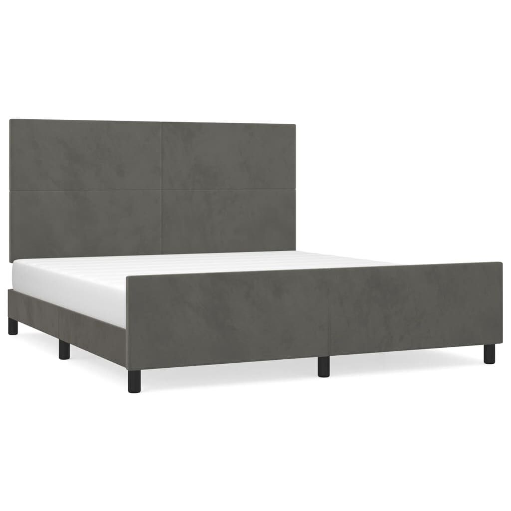 Bed Frame without Mattress Dark Grey 152x203 cm Queen Velvet Bed Frame without Mattress Dark Grey 152x203 cm Queen Velvet