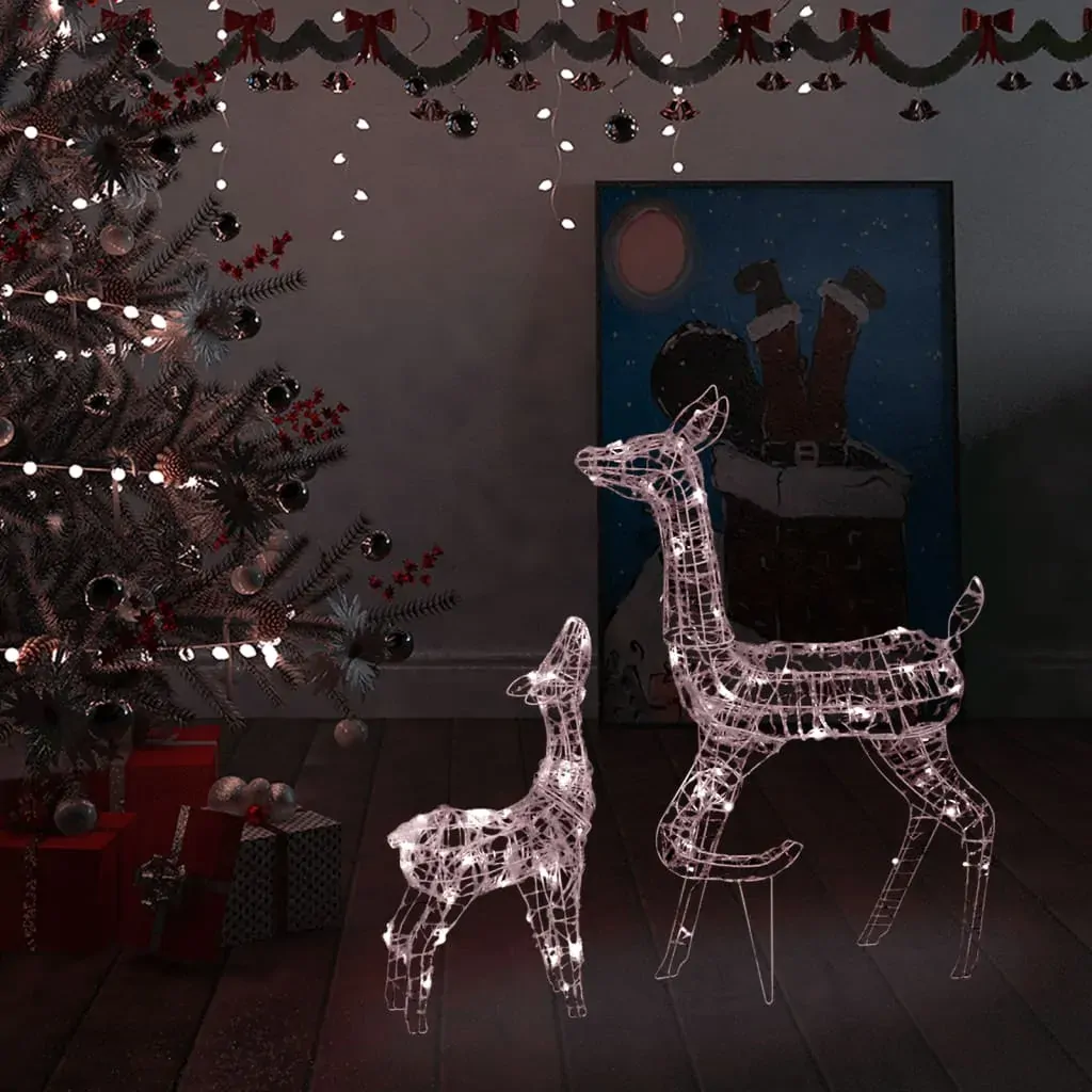 Acrylic Reindeer Family Christmas Decoration 160 LED Warm White Acrylic Reindeer Family Christmas Decoration 160 LED Warm White