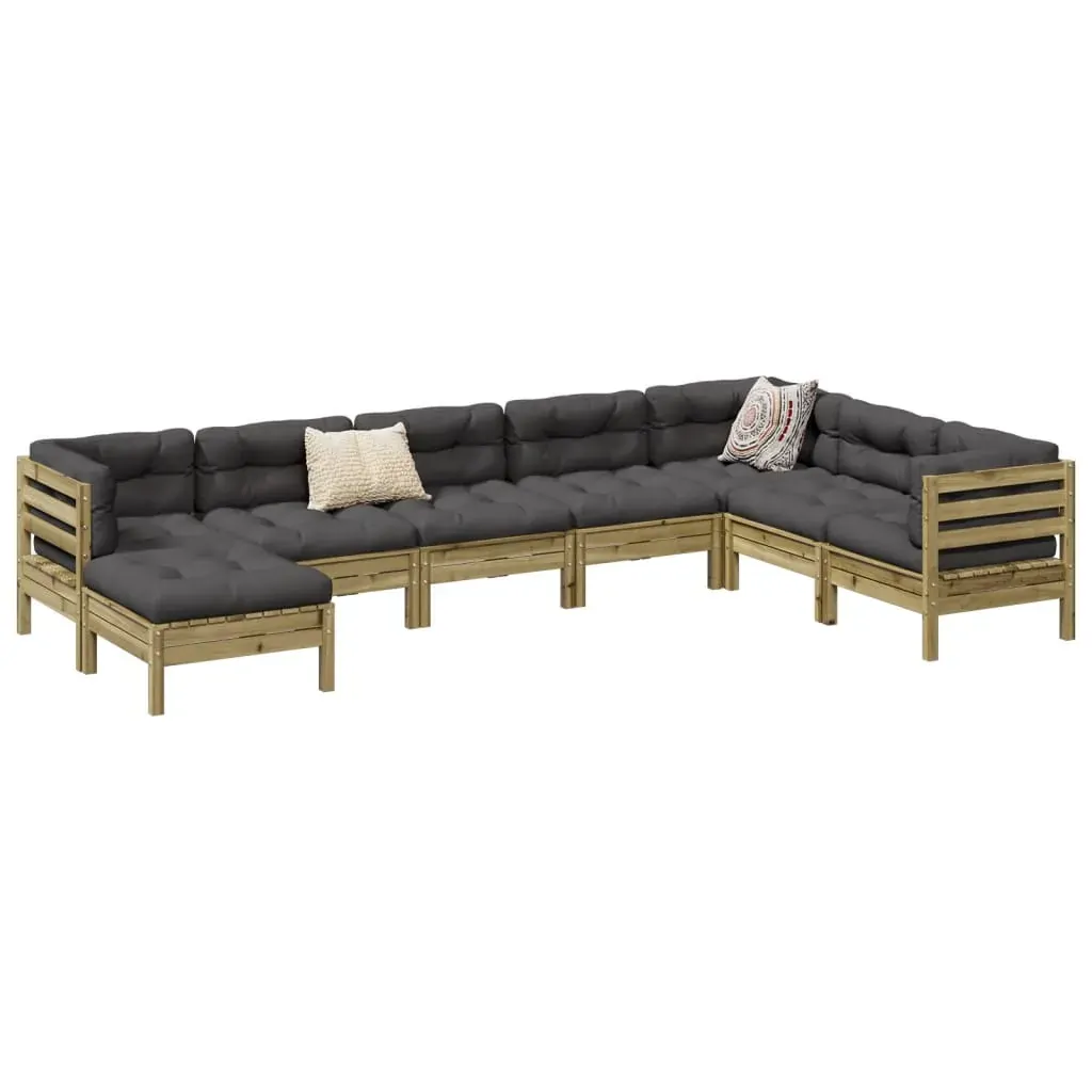 8 Piece Garden Sofa Set with Cushions Impregnated Wood Pine 8 Piece Garden Sofa Set with Cushions Impregnated Wood Pine
