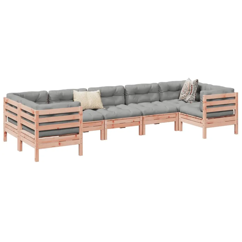 7 Piece Garden Sofa Set with Cushions Solid Wood Douglas Fir 7 Piece Garden Sofa Set with Cushions Solid Wood Douglas Fir