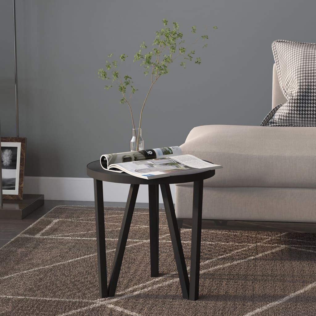Tea Table Black Ø35 cm MDF Tea Table Black Ø35 cm MDF