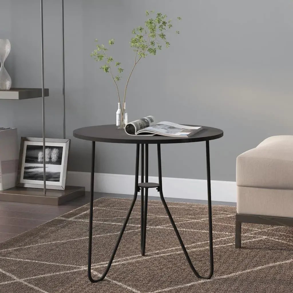 Tea Table Black 48 cm MDF and Iron Tea Table Black 48 cm MDF and Iron