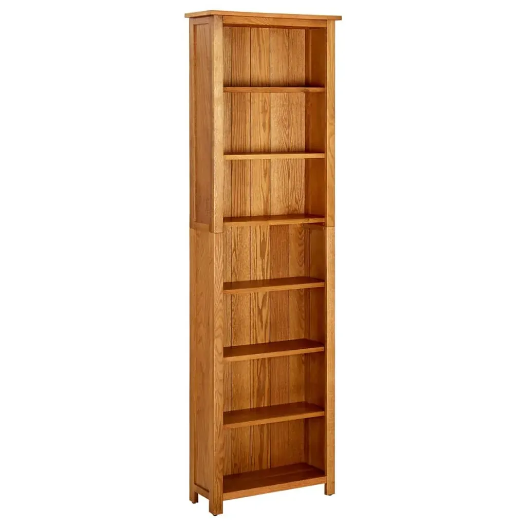 7-Tier Bookcase 60x22x200 cm Solid Oak Wood 7-Tier Bookcase 60x22x200 cm Solid Oak Wood