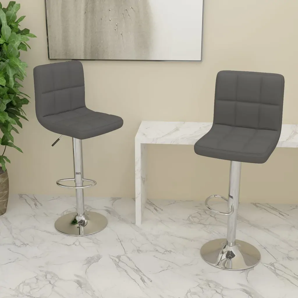 Bar Stools 2 pcs Dark Grey Fabric Bar Stools 2 pcs Dark Grey Fabric