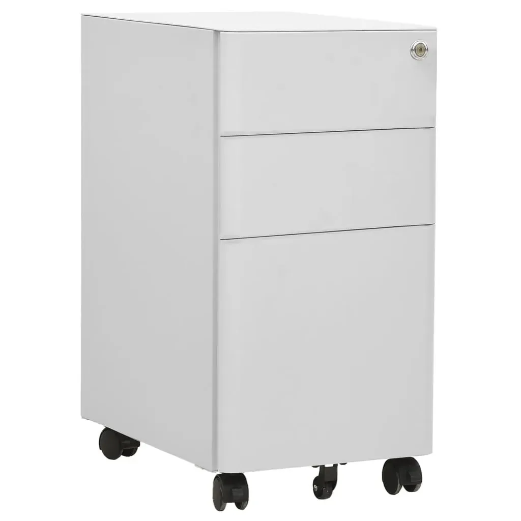 Mobile File Cabinet Light Grey 30x45x59 cm Steel Mobile File Cabinet Light Grey 30x45x59 cm Steel