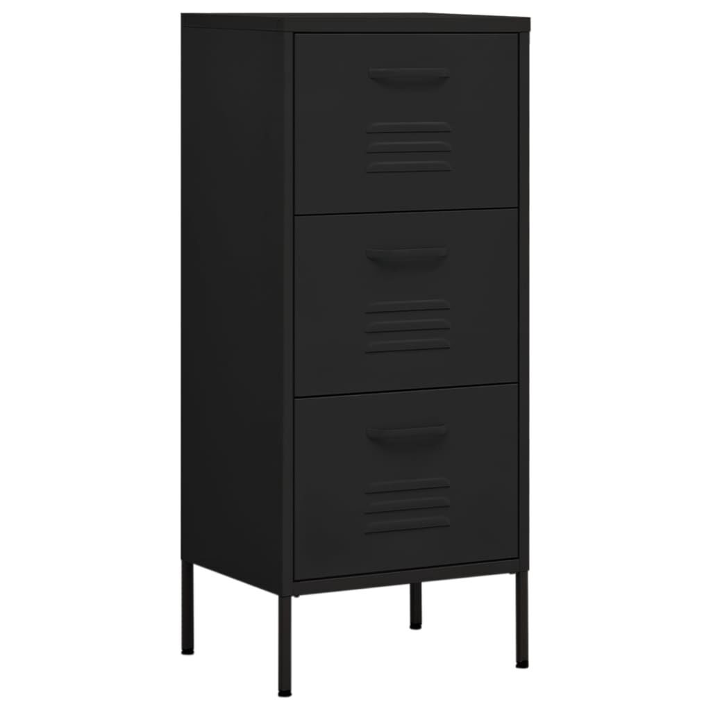 Storage Cabinet Black 42.5x35x101.5 cm Steel Storage Cabinet Black 42.5x35x101.5 cm Steel