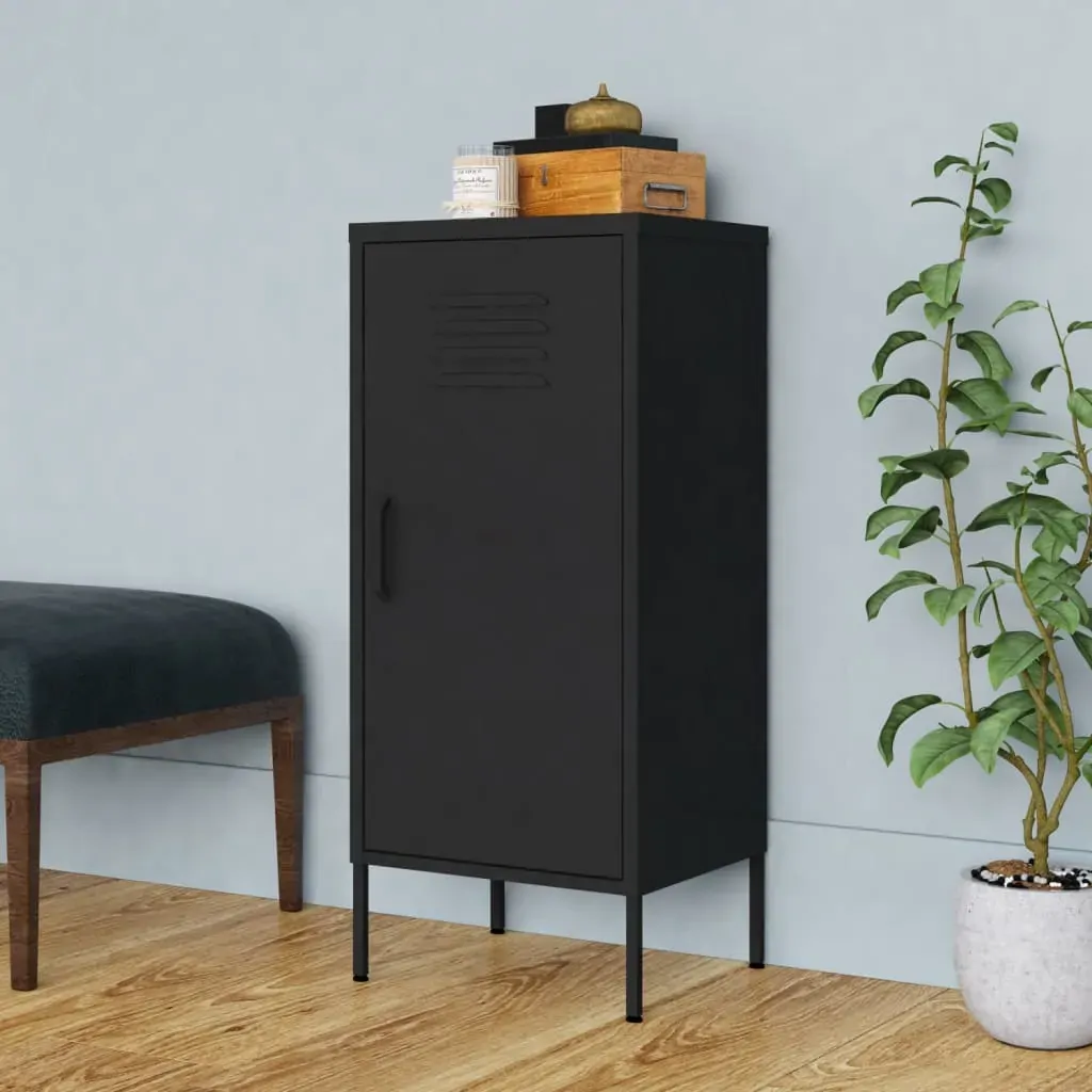 Storage Cabinet Black 42.5x35x101.5 cm Steel Storage Cabinet Black 42.5x35x101.5 cm Steel