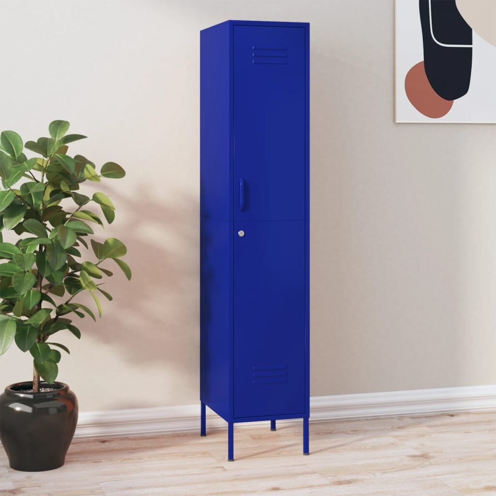Locker Cabinet Navy Blue 35x46x180 cm Steel Locker Cabinet Navy Blue 35x46x180 cm Steel