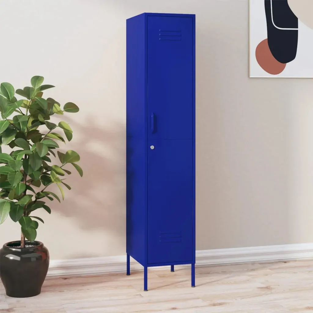 Locker Cabinet Navy Blue 35x46x180 cm Steel Locker Cabinet Navy Blue 35x46x180 cm Steel