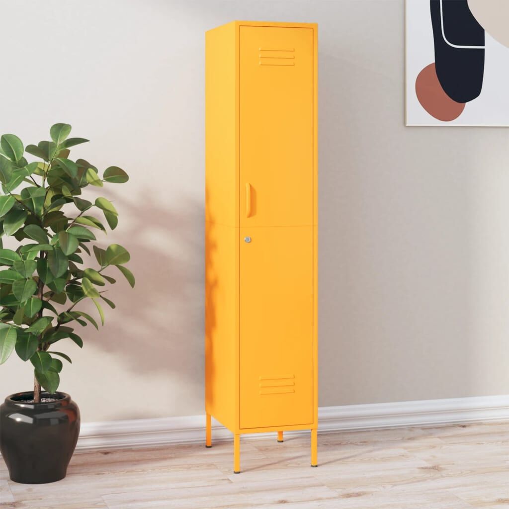 Locker Cabinet Mustard Yellow 35x46x180 cm Steel Locker Cabinet Mustard Yellow 35x46x180 cm Steel