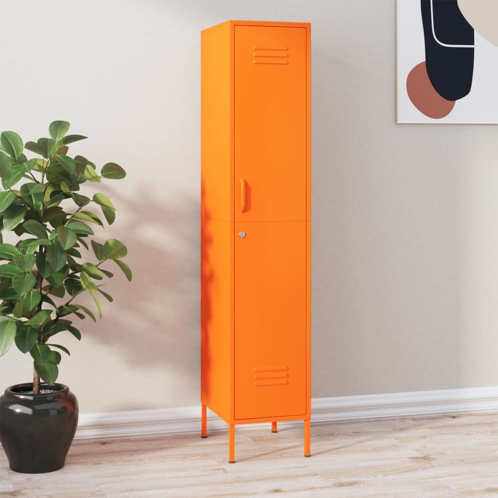 Locker Cabinet Orange 35x46x180 cm Steel Locker Cabinet Orange 35x46x180 cm Steel