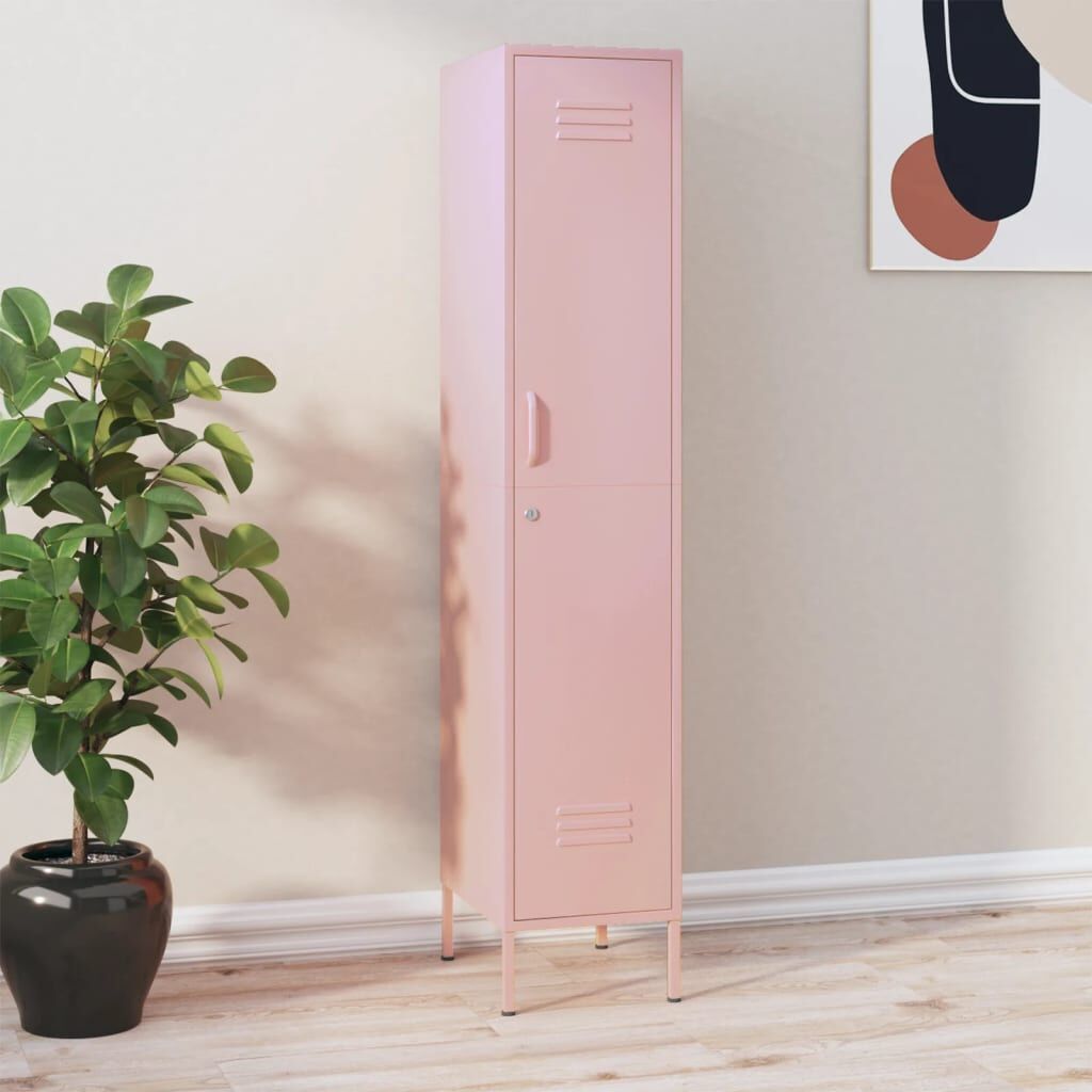 Locker Cabinet Pink 35x46x180 cm Steel Locker Cabinet Pink 35x46x180 cm Steel