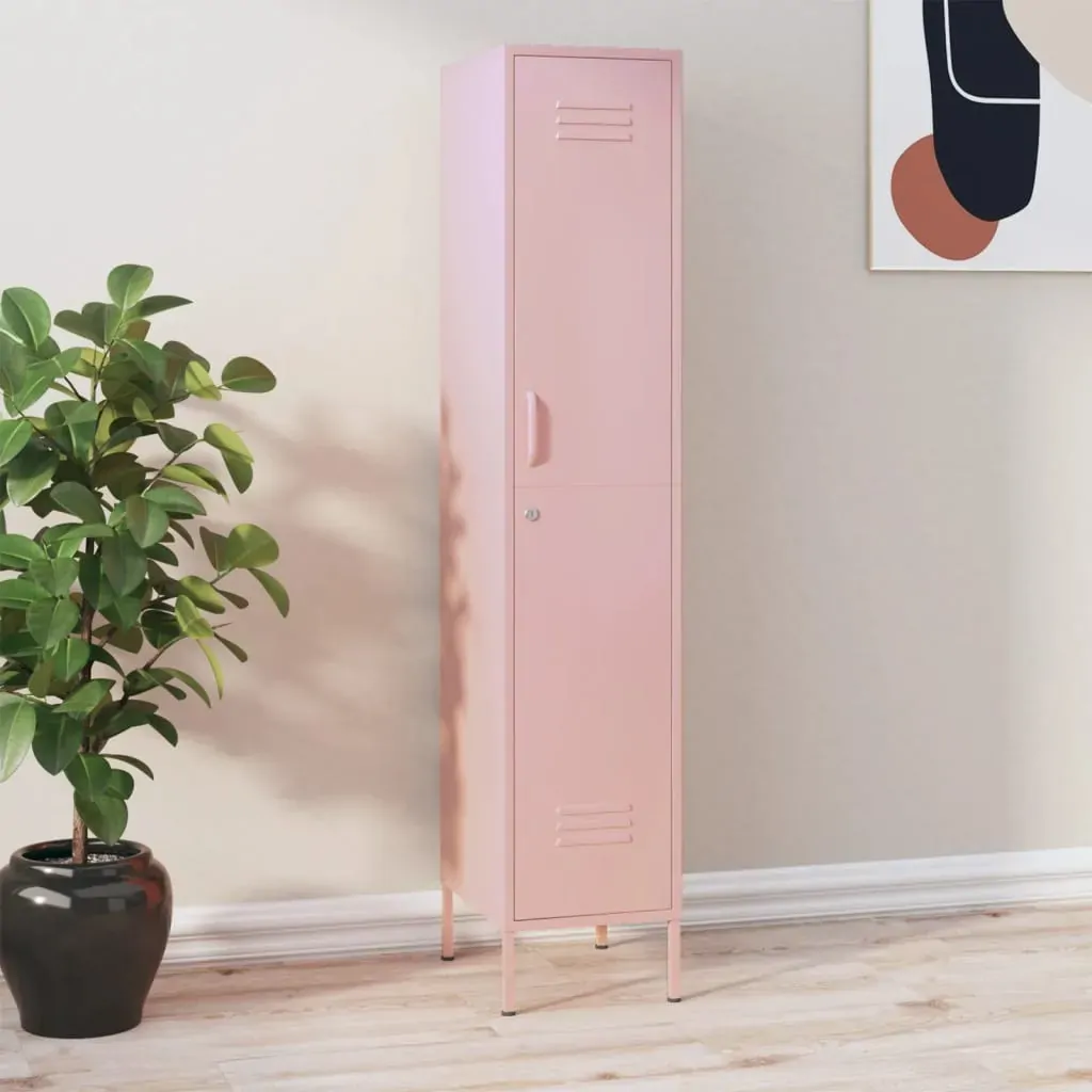 Locker Cabinet Pink 35x46x180 cm Steel Locker Cabinet Pink 35x46x180 cm Steel