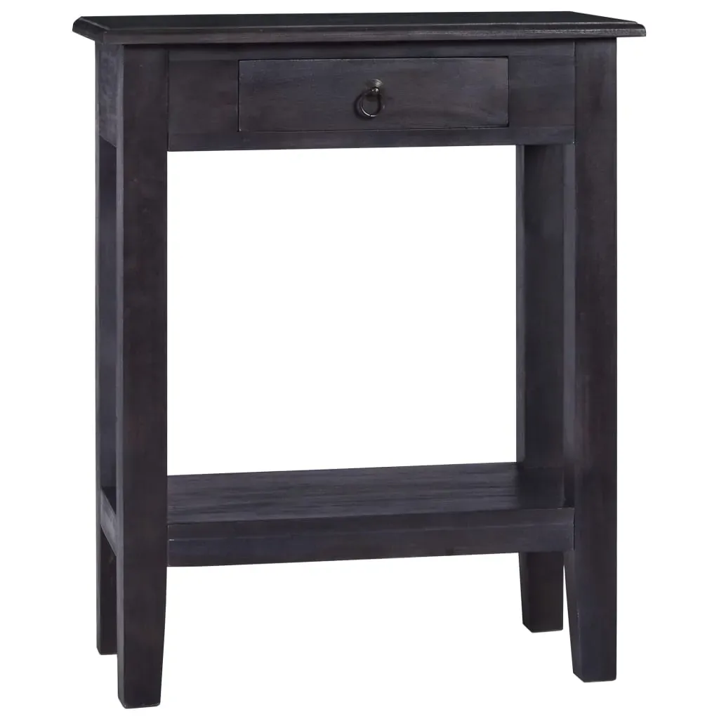 Console Table with Drawer Black 60x30x75 cm Solid Wood Mahogany Console Table with Drawer Black 60x30x75 cm Solid Wood Mahogany