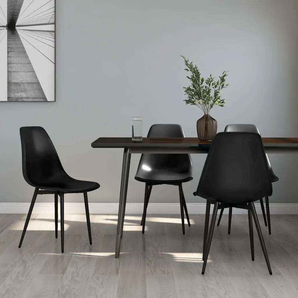 Dining Chairs 4 pcs Black PP Dining Chairs 4 pcs Black PP