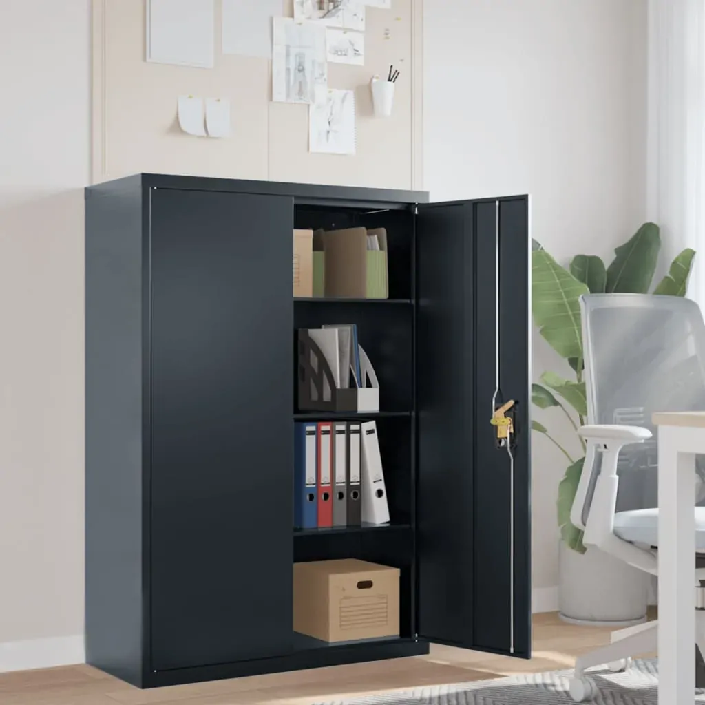 File Cabinet Anthracite 90x40x140 cm Steel File Cabinet Anthracite 90x40x140 cm Steel
