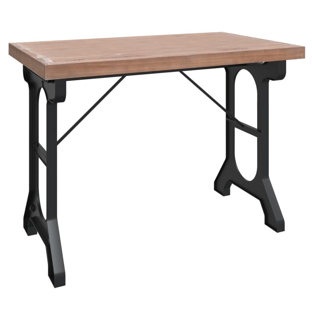 Dining Table 110x65x82 cm Solid Wood Fir and Iron Dining Table 110x65x82 cm Solid Wood Fir and Iron
