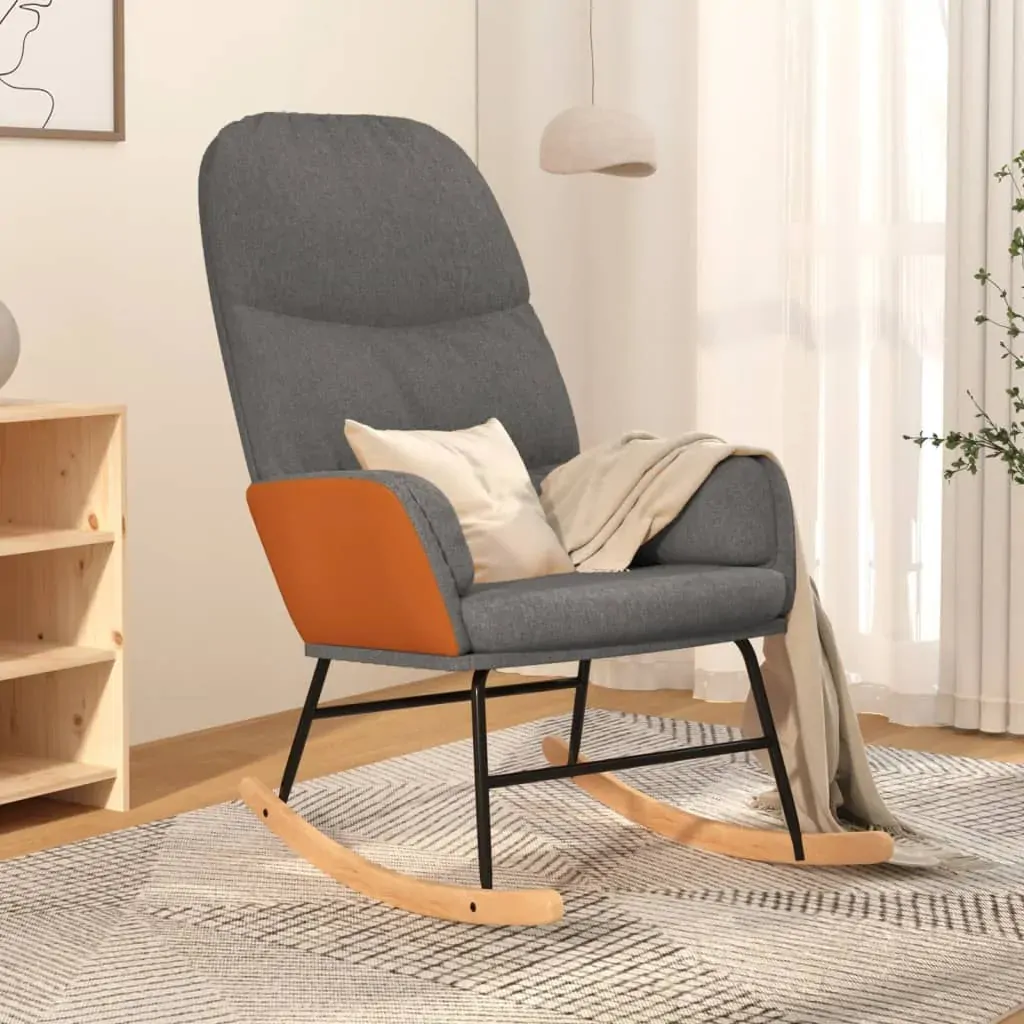 Rocking Chair Light Grey Fabric Rocking Chair Light Grey Fabric