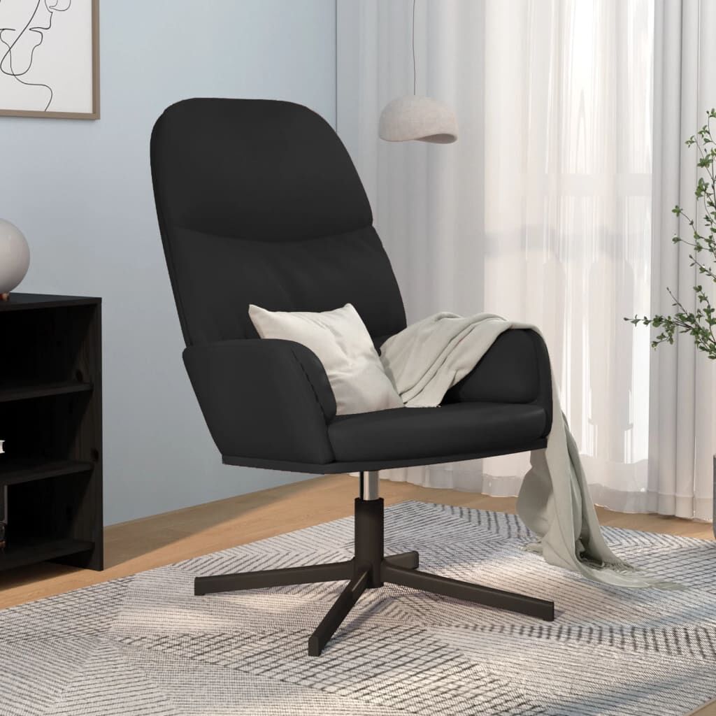 Relaxing Chair Black Faux Leather Relaxing Chair Black Faux Leather