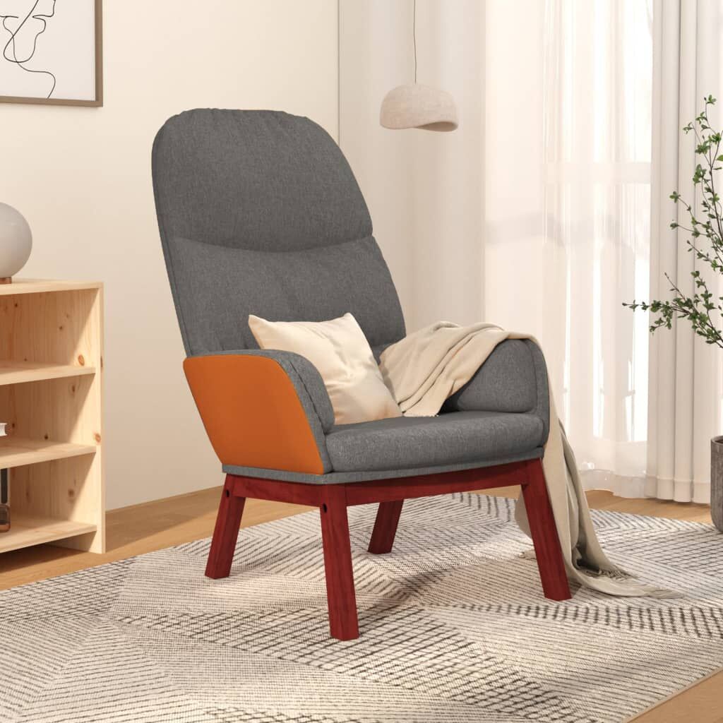 Relaxing Chair Light Grey Fabric Relaxing Chair Light Grey Fabric
