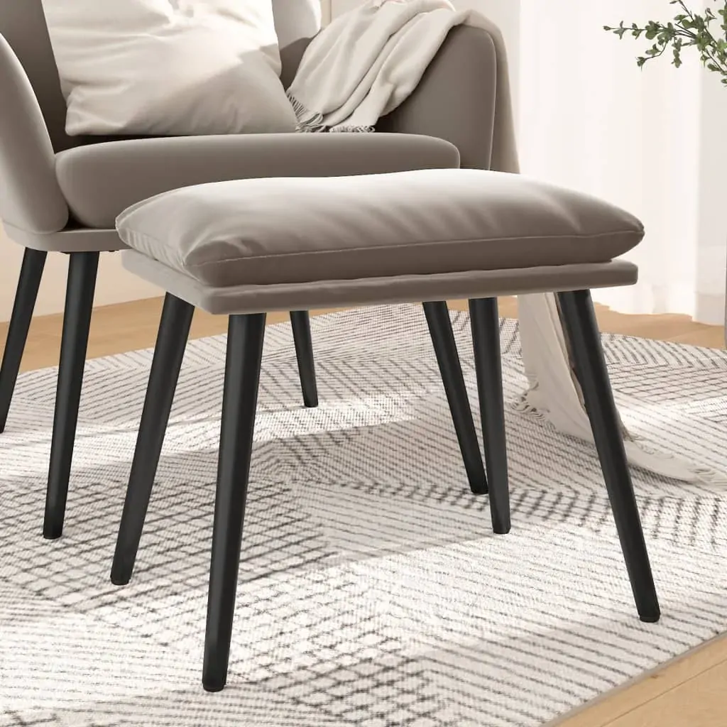 Footstool Light Grey 45x29.5x35 cm Velvet Footstool Light Grey 45x29.5x35 cm Velvet