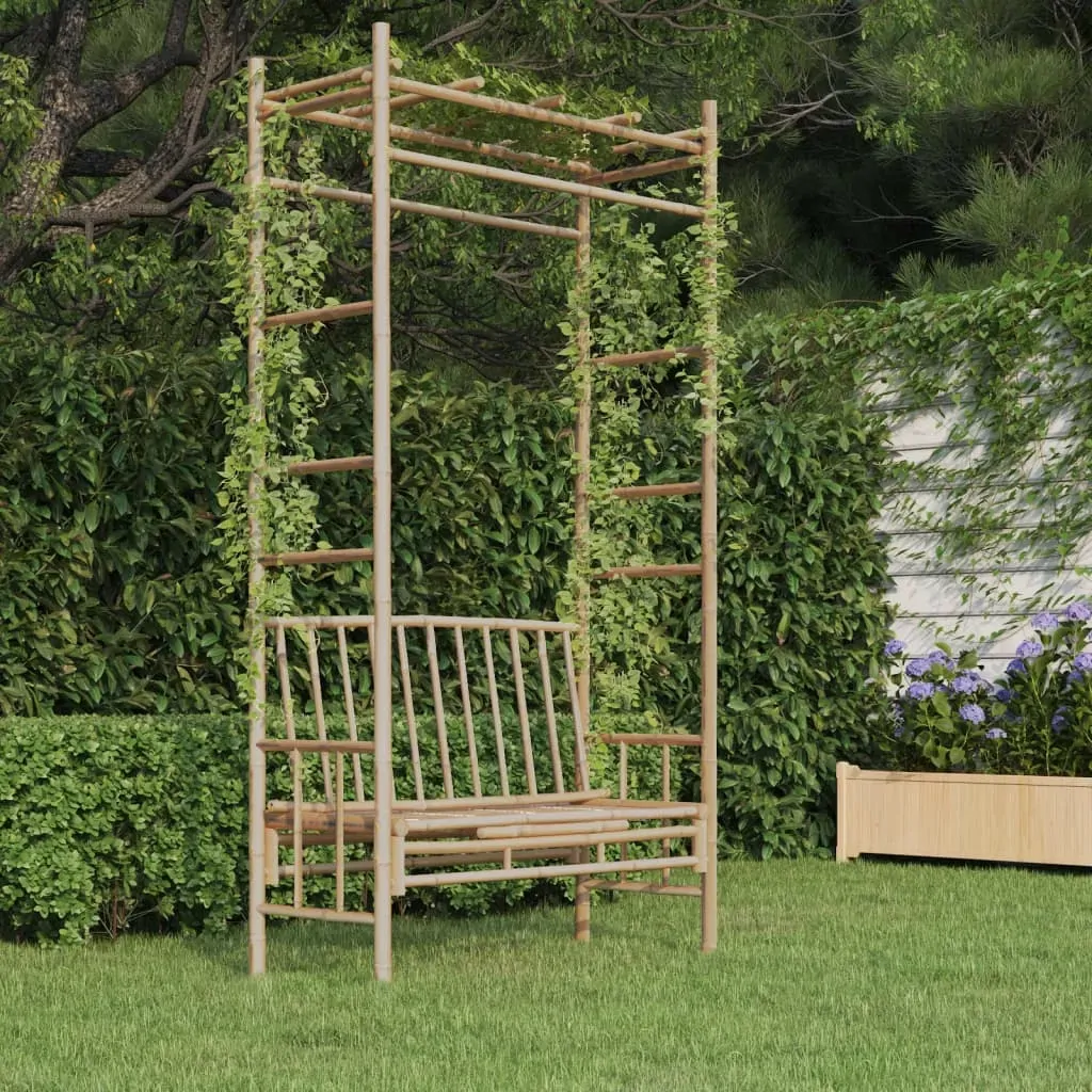 Garden Bench with Pergola 116 cm Bamboo Garden Bench with Pergola 116 cm Bamboo