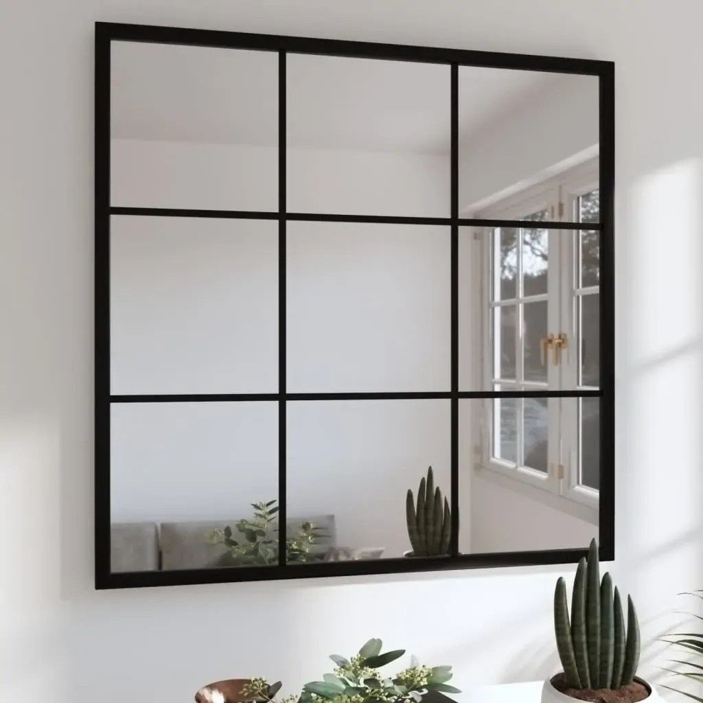 Wall Mirror Black 60x60 cm Metal Wall Mirror Black 60x60 cm Metal