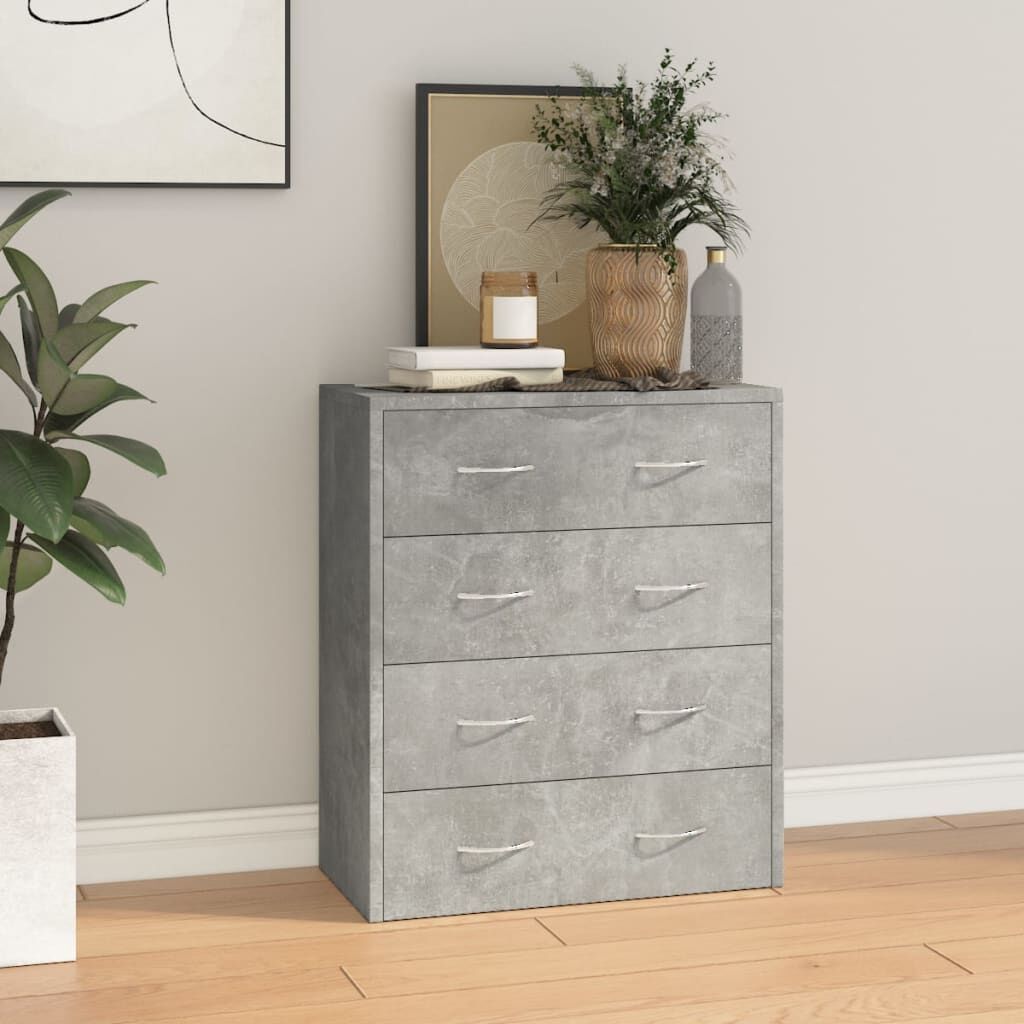 Sideboard with 4 Drawers 60x30.5x71 cm Concrete Grey Sideboard with 4 Drawers 60x30.5x71 cm Concrete Grey