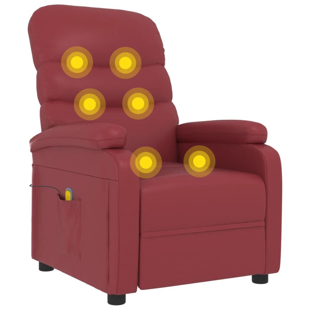 Massage Chair Wine Red Faux Leather Massage Chair Wine Red Faux Leather