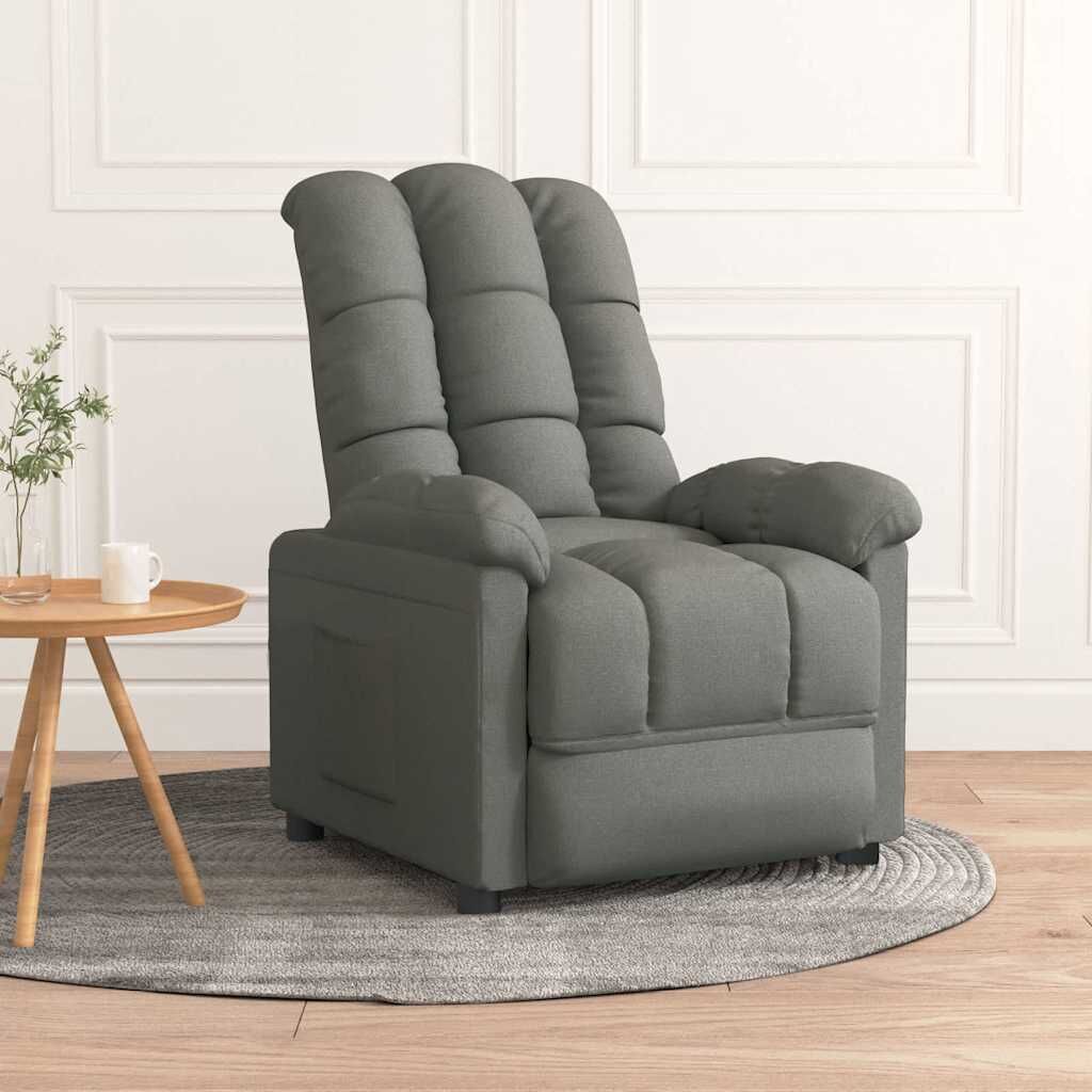 Recliner Chair Dark Grey Fabric Recliner Chair Dark Grey Fabric