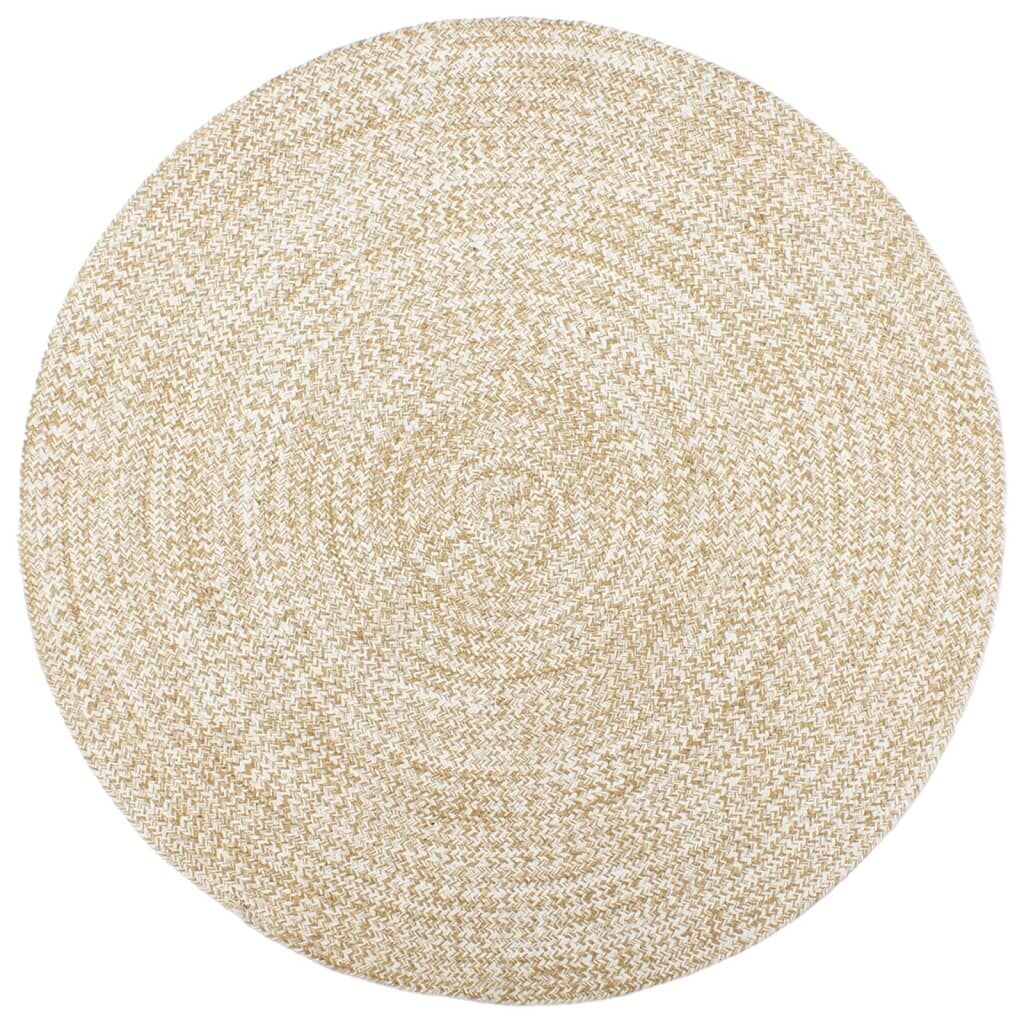 Handmade Rug Jute White and Brown 180 cm Handmade Rug Jute White and Brown 180 cm