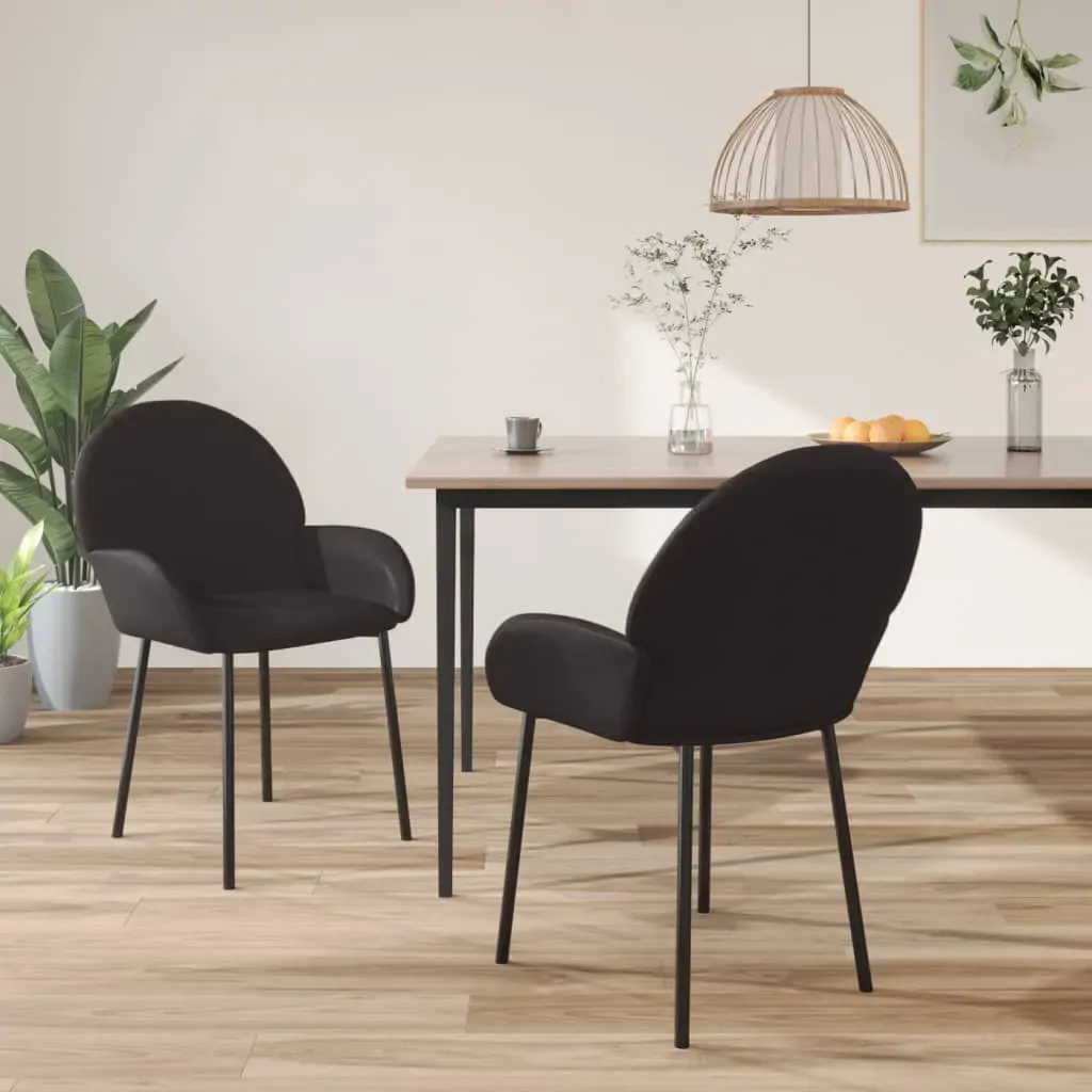 Dining Chairs 2 pcs Black Faux Leather Dining Chairs 2 pcs Black Faux Leather