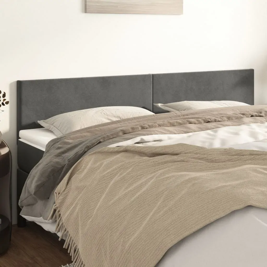 Headboards 2 pcs Dark Grey 100 cm Velvet Headboards 2 pcs Dark Grey 100 cm Velvet
