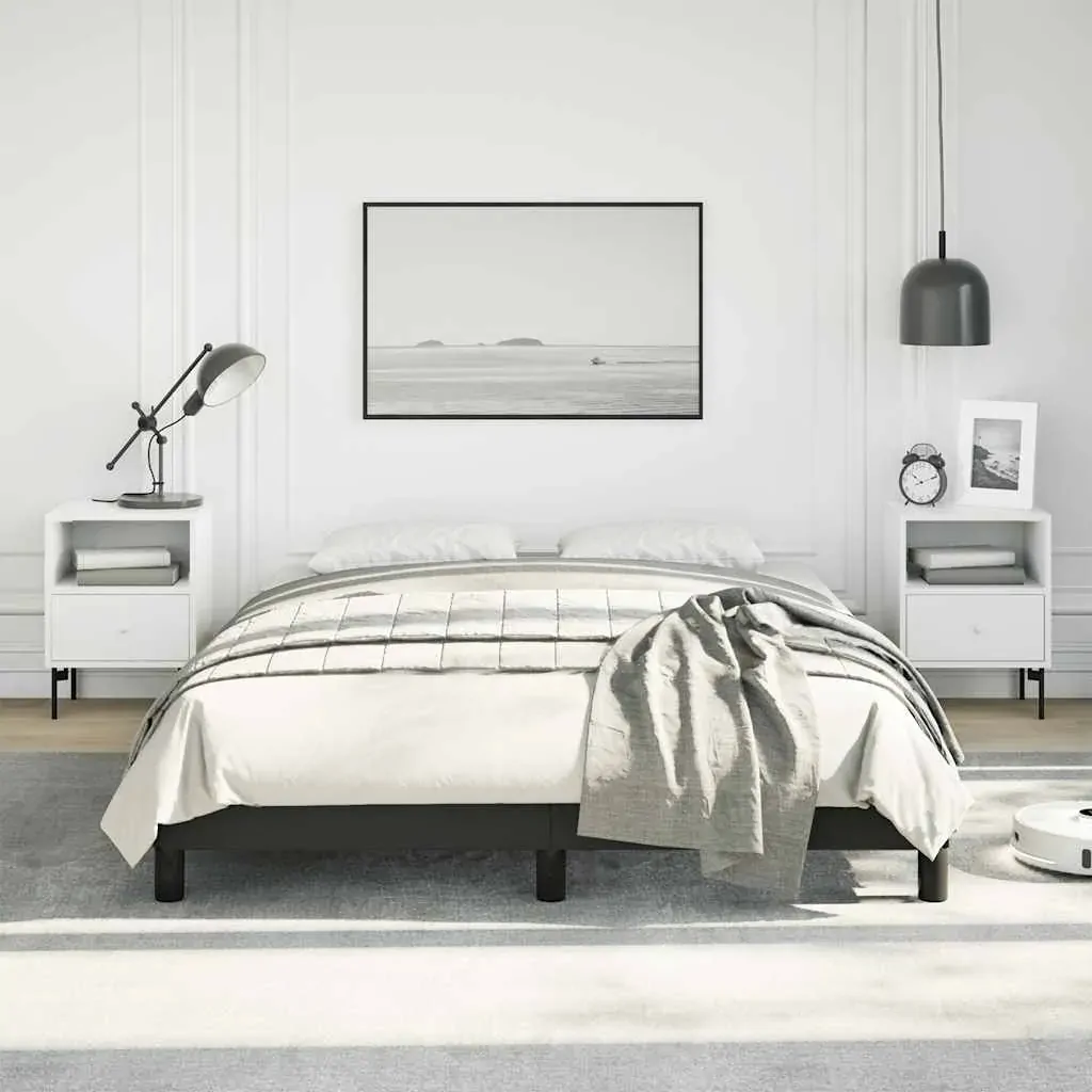 Bed Frame without Mattress Black 137x187 cm Double Faux Leather Bed Frame without Mattress Black 137x187 cm Double Faux Leather