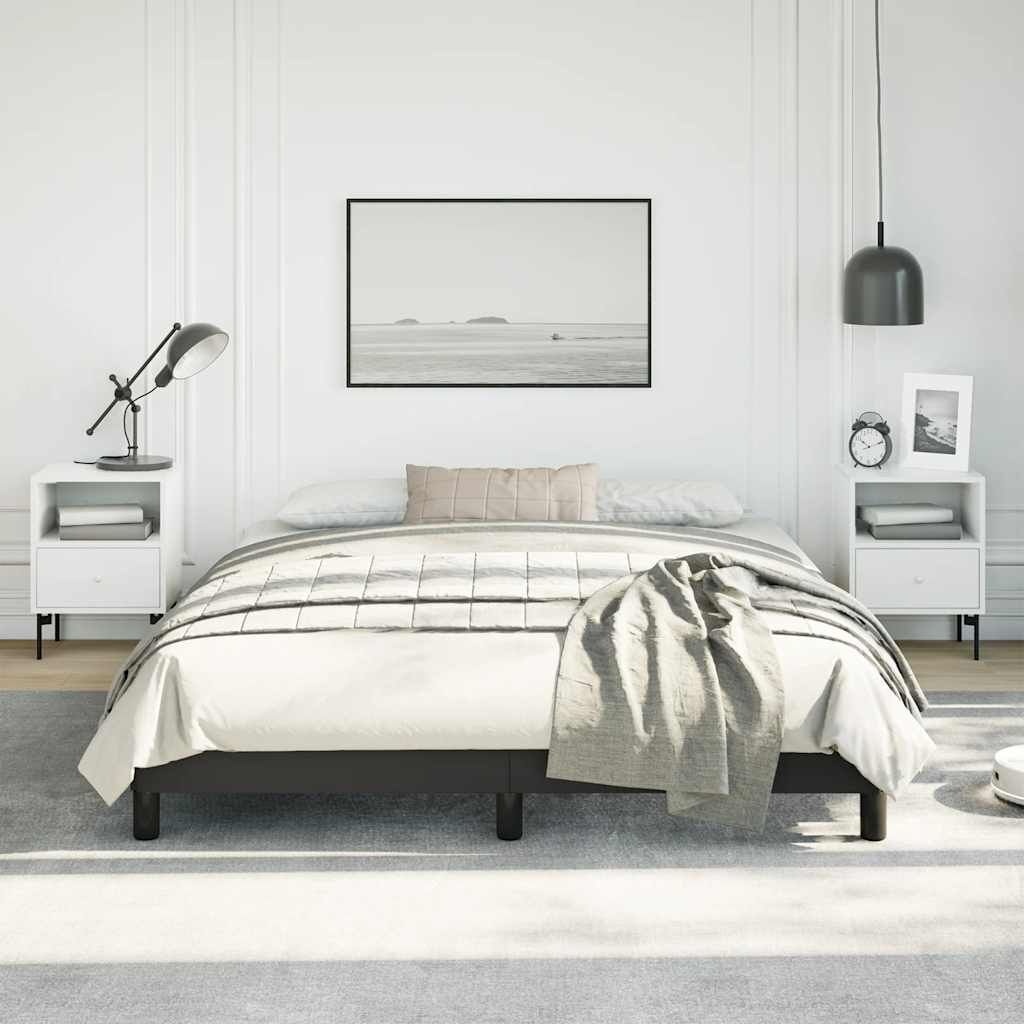 Bed Frame without Mattress Black 152x203 cm Queen Faux Leather Bed Frame without Mattress Black 152x203 cm Queen Faux Leather