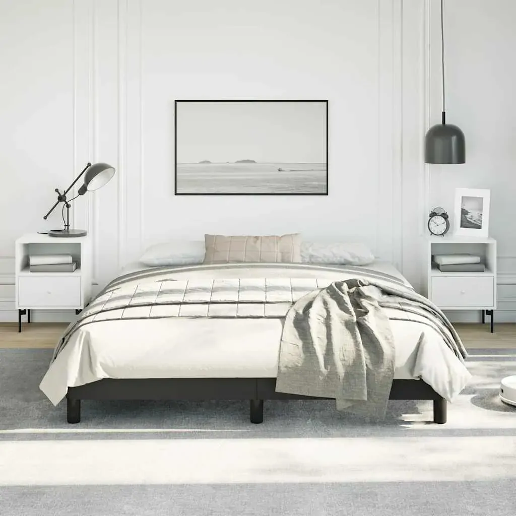 Bed Frame without Mattress Black 152x203 cm Queen Faux Leather Bed Frame without Mattress Black 152x203 cm Queen Faux Leather