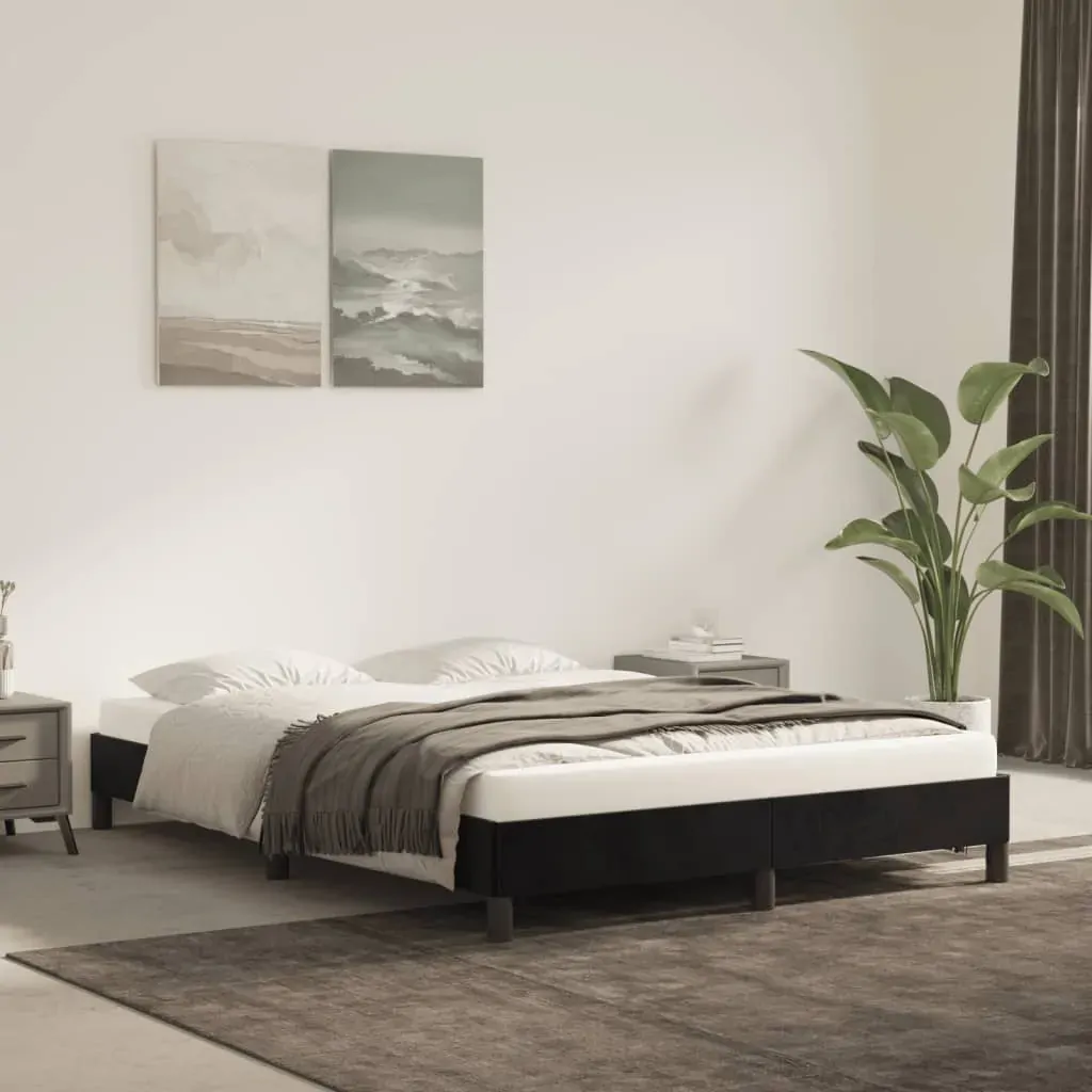 Bed Frame without Mattress Black 137x187 cm Double Velvet Bed Frame without Mattress Black 137x187 cm Double Velvet