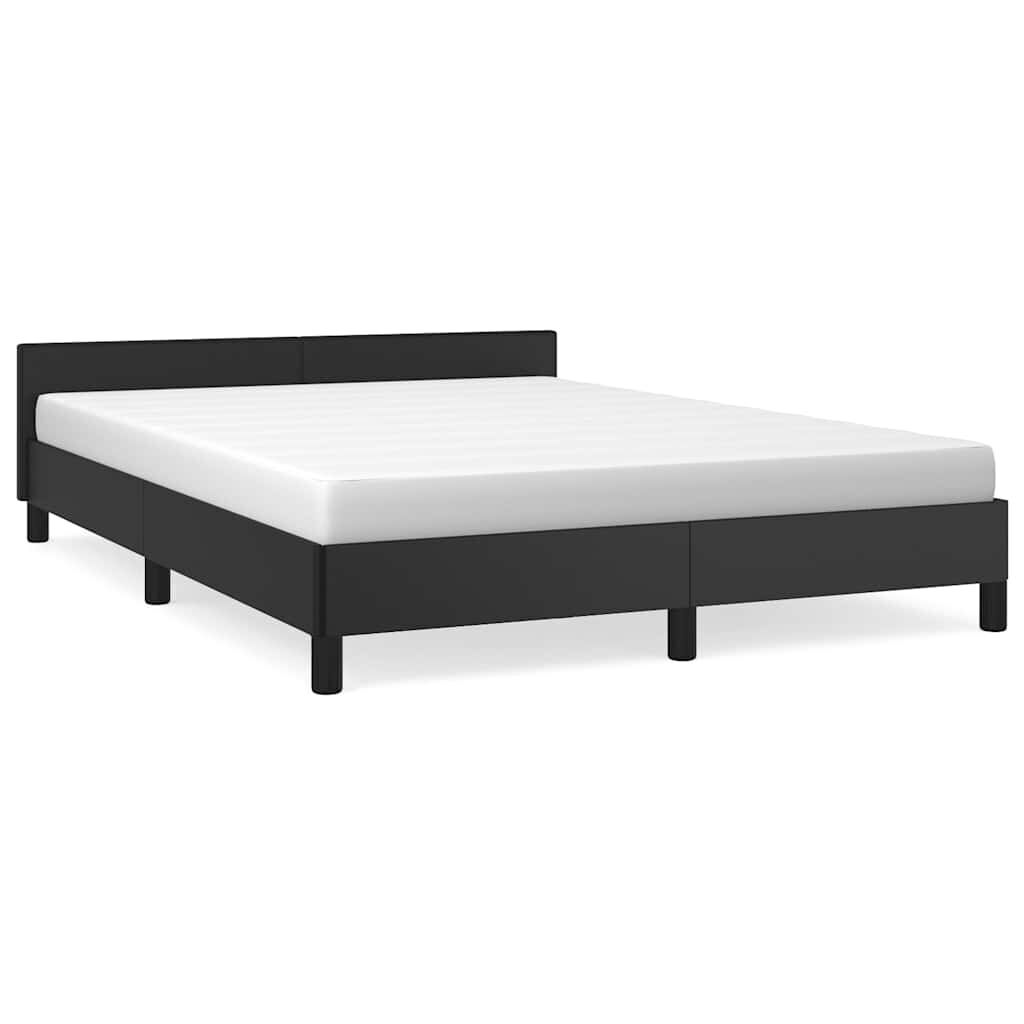 Bed Frame without Mattress Black Queen Faux Leather Bed Frame without Mattress Black Queen Faux Leather