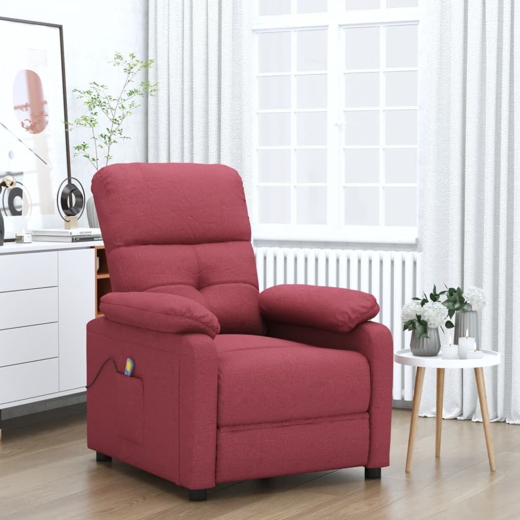 Massage Chair Wine Red Fabric Massage Chair Wine Red Fabric