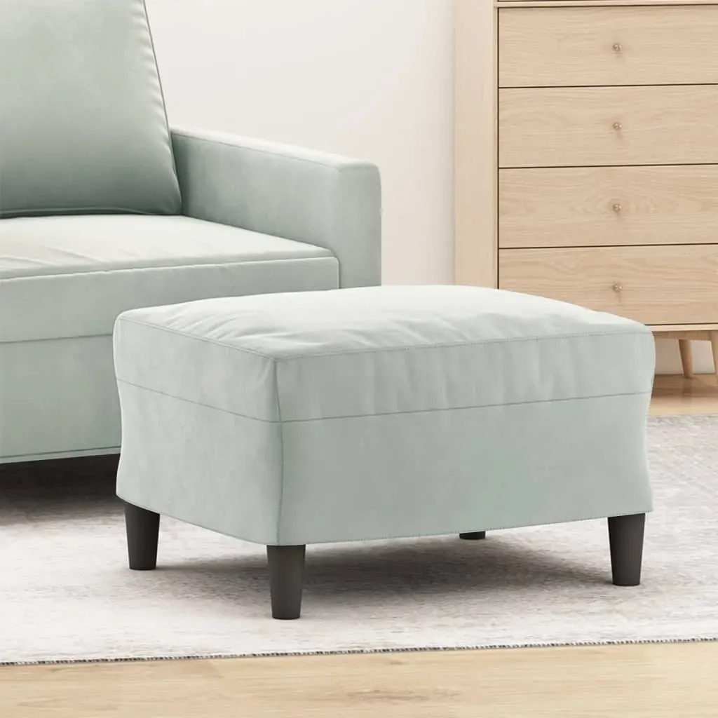 Footstool Light Grey 60x50x41 cm Velvet Footstool Light Grey 60x50x41 cm Velvet