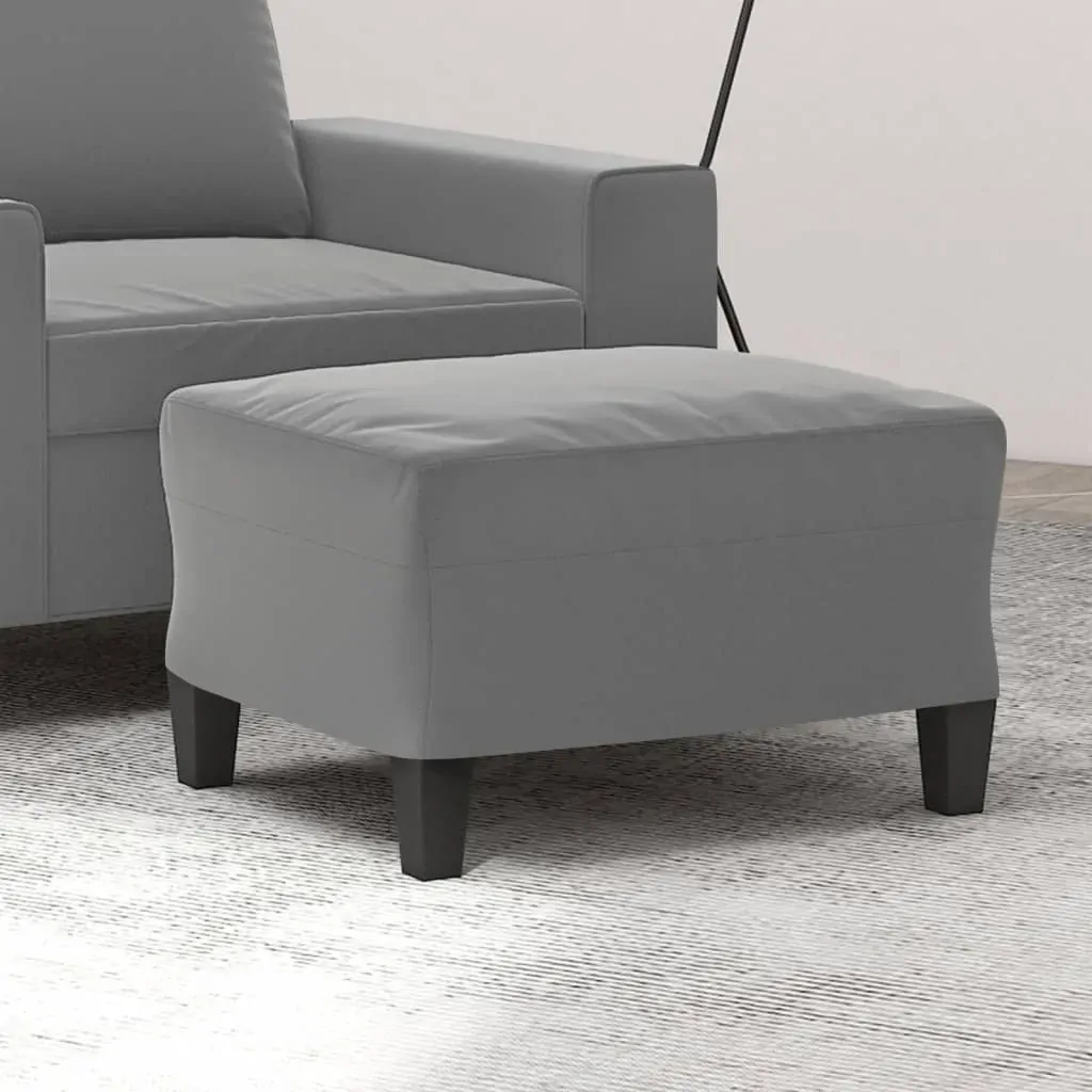 Footstool Dark Grey 60x50x41 cm Microfibre Fabric Footstool Dark Grey 60x50x41 cm Microfibre Fabric