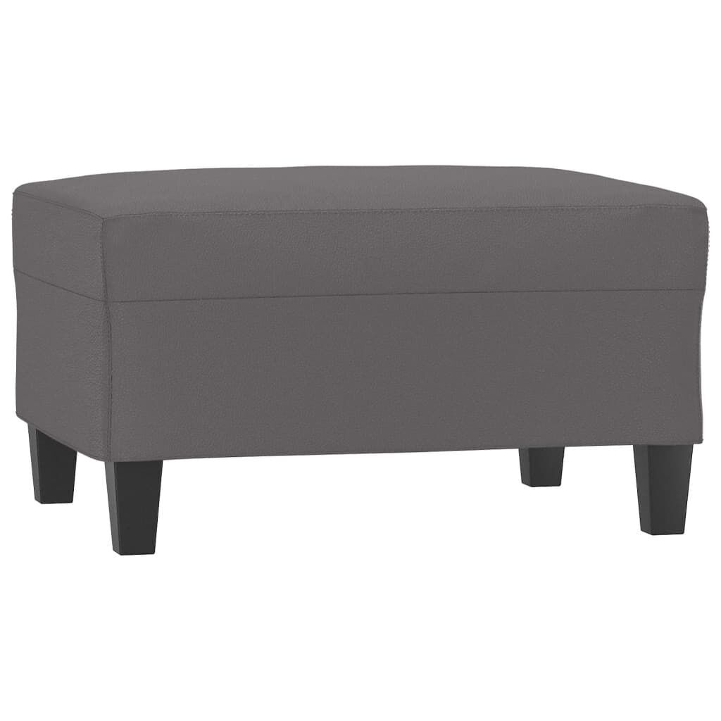 Footstool Grey 70x55x41 cm Faux Leather Footstool Grey 70x55x41 cm Faux Leather