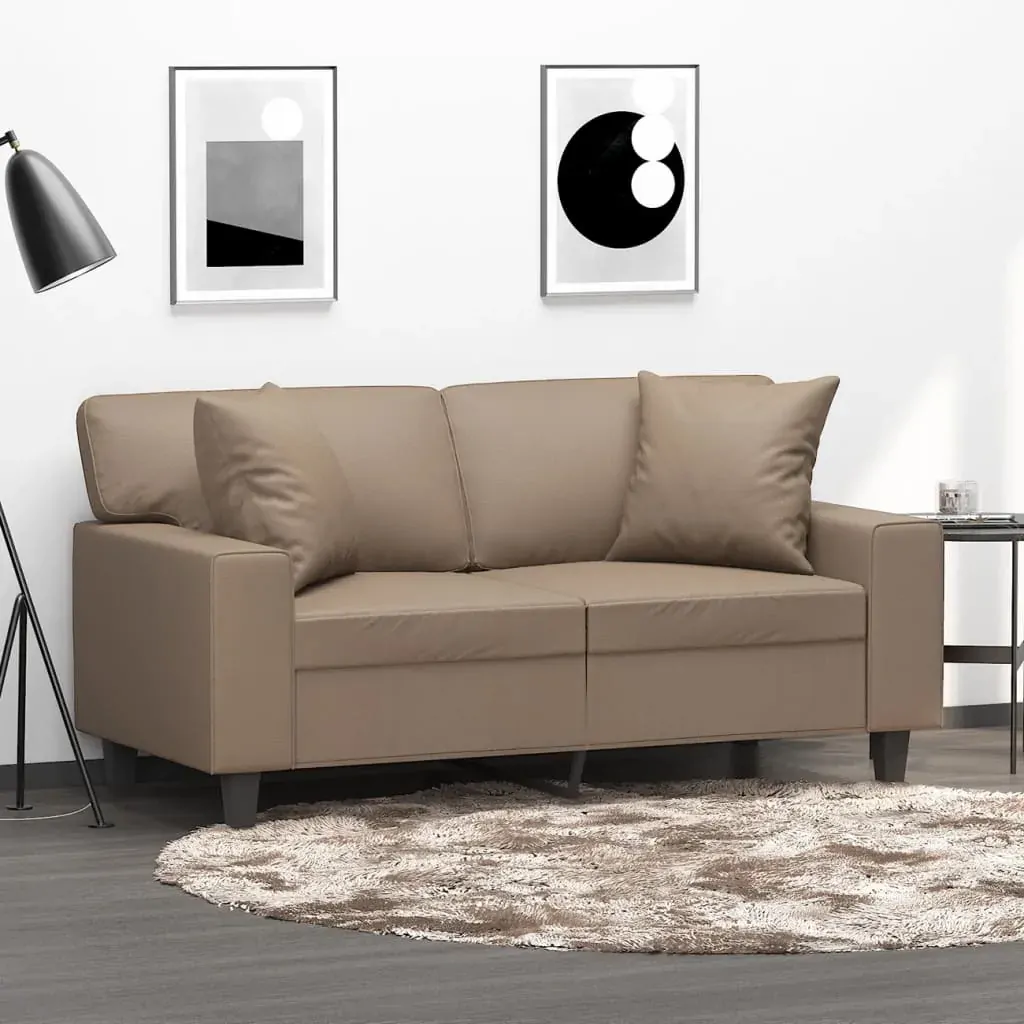 Throw Pillows 2 pcs Cappuccino 40x40 cm Faux Leather Throw Pillows 2 pcs Cappuccino 40x40 cm Faux Leather