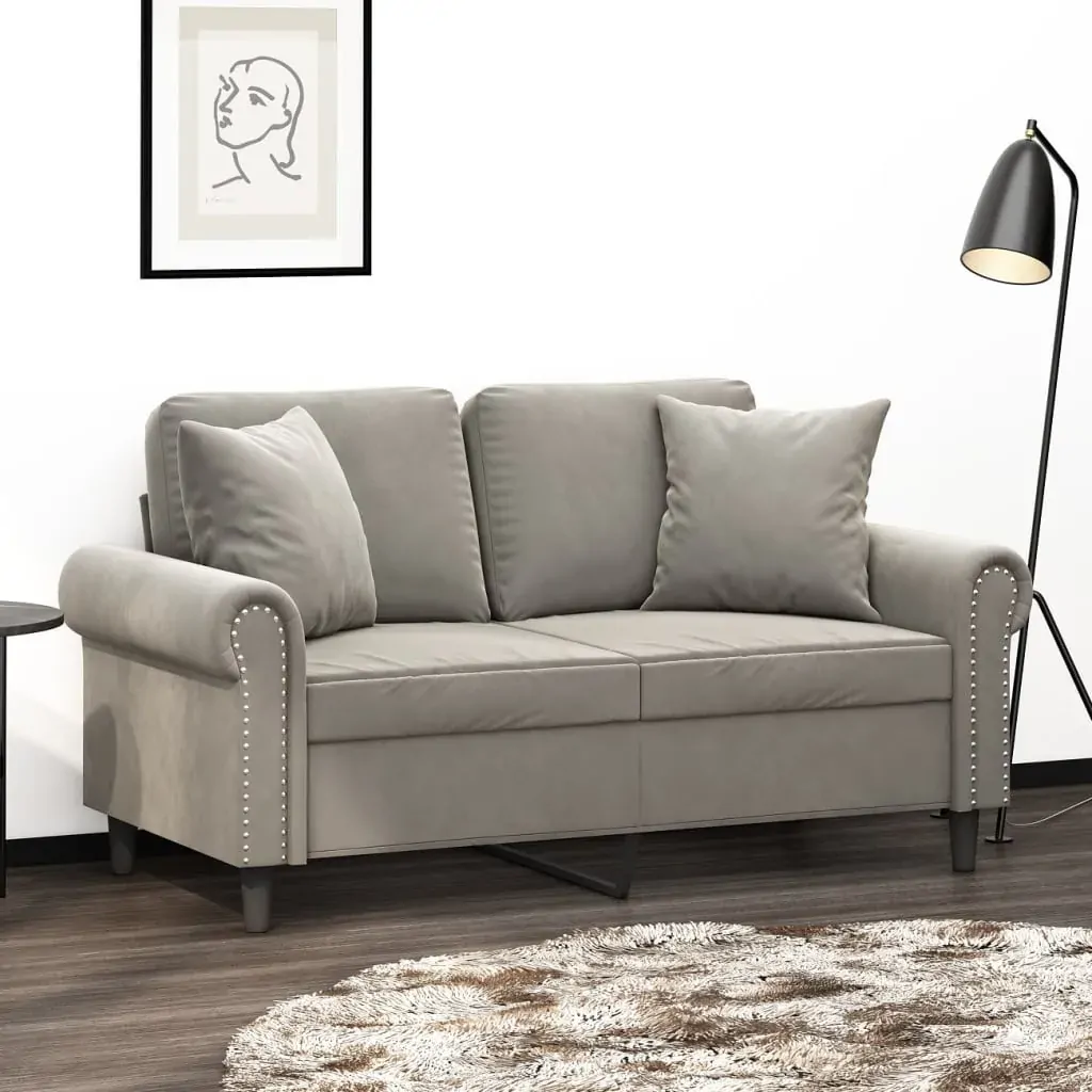 Throw Pillows 2 pcs Light Grey 40x40 cm Velvet Throw Pillows 2 pcs Light Grey 40x40 cm Velvet