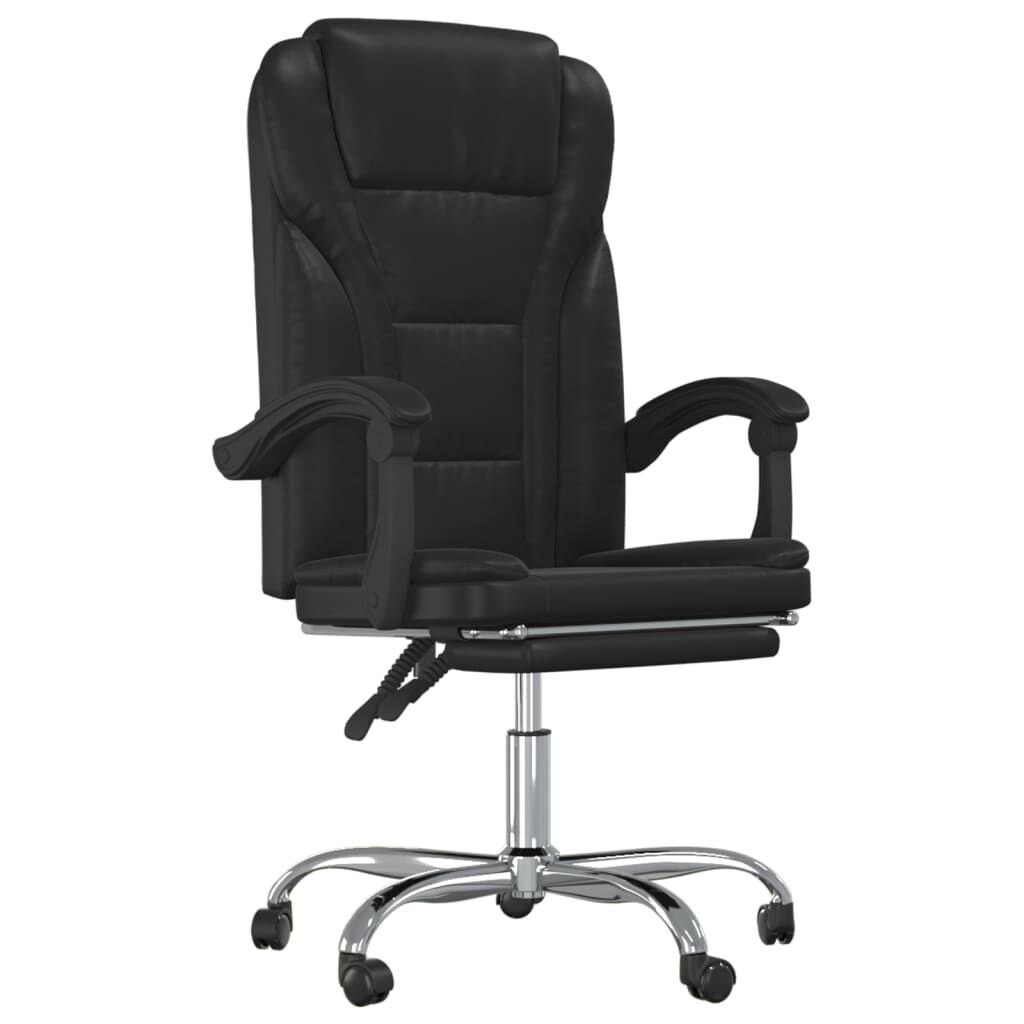 Reclining Office Chair Black Faux Leather Reclining Office Chair Black Faux Leather