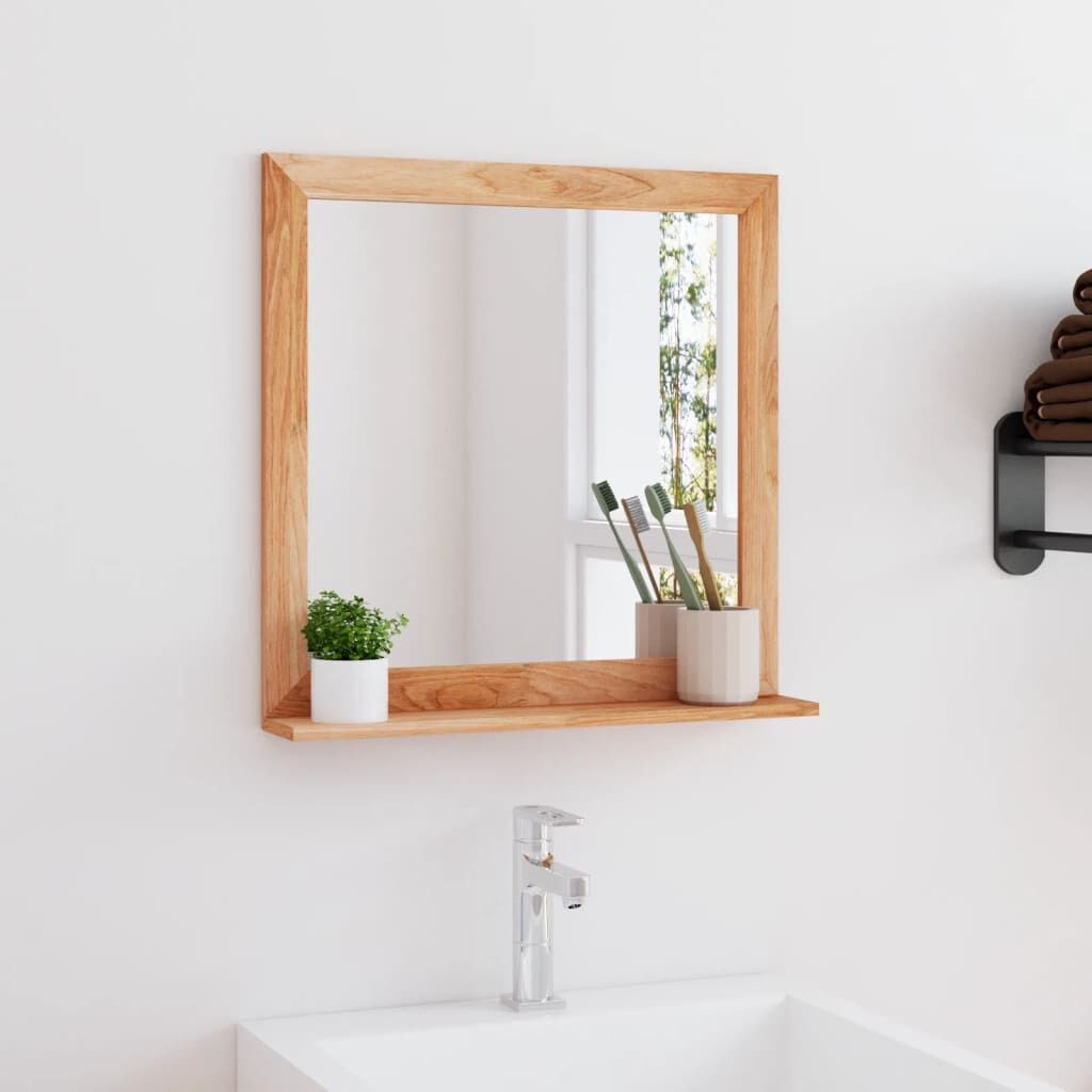 Wall Mirror 55x55 cm Solid Wood Walnut Wall Mirror 55x55 cm Solid Wood Walnut