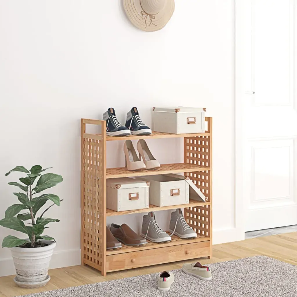 Shoe Rack with Drawer 70x27x81 cm Solid Wood Walnut Shoe Rack with Drawer 70x27x81 cm Solid Wood Walnut