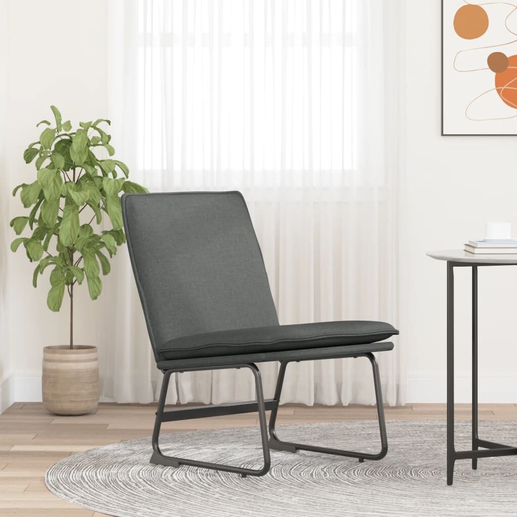 Lounge Chair Dark Grey 52x75x76 cm Fabric Lounge Chair Dark Grey 52x75x76 cm Fabric