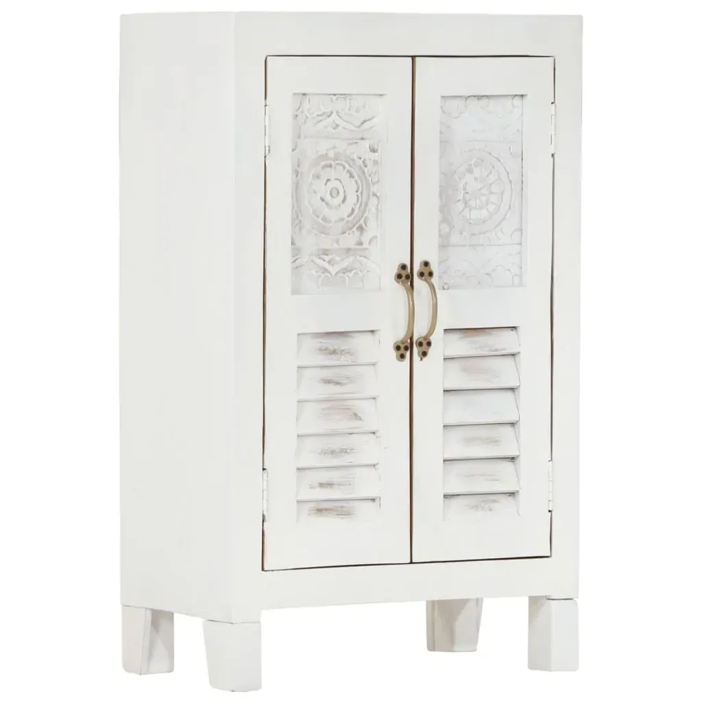 Sideboard White 55x30x90 cm Solid Wood Acacia Sideboard White 55x30x90 cm Solid Wood Acacia
