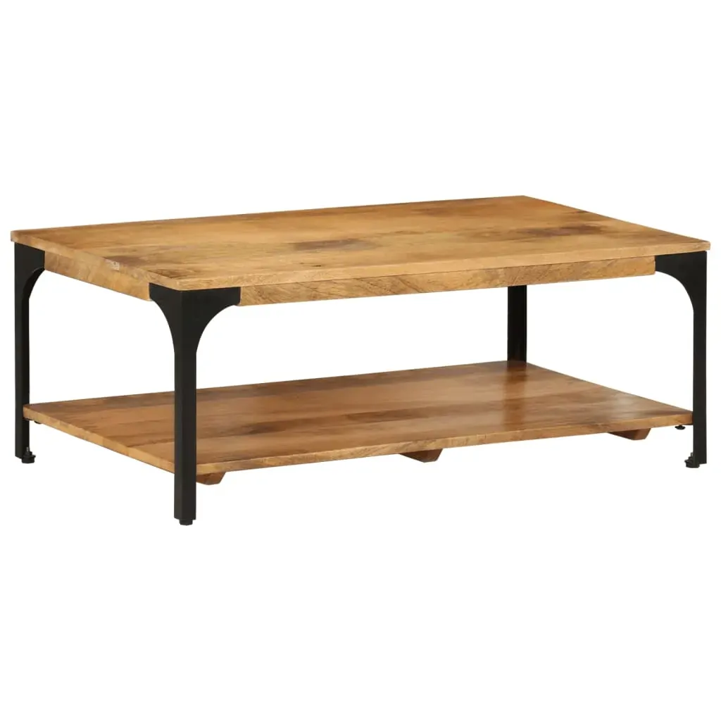 2-Layer Coffee Table 100x55x38 cm Solid Wood Mango and Steel 2-Layer Coffee Table 100x55x38 cm Solid Wood Mango and Steel